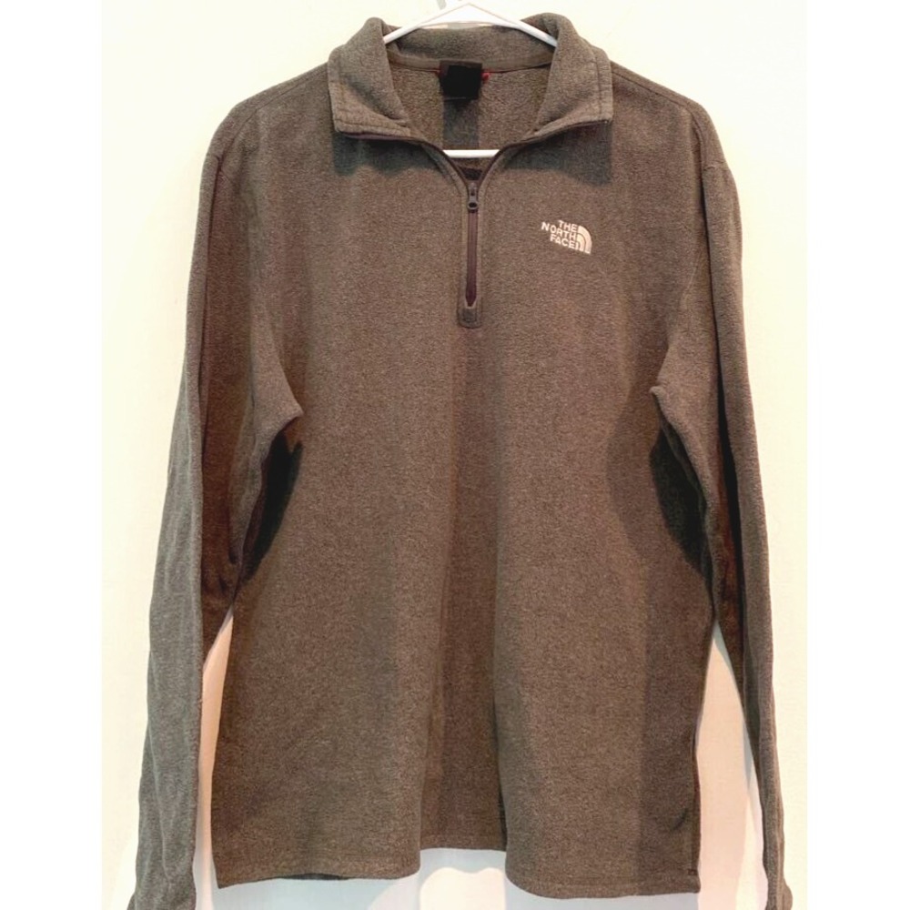 The North Face Pullover Mens Medium Fleece Gray 1/4 Zipper Long Sleeve